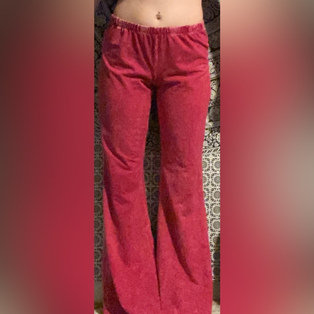 red washed bell buttom pants